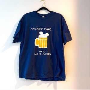 Mens navy blue handmade Mickey shirt